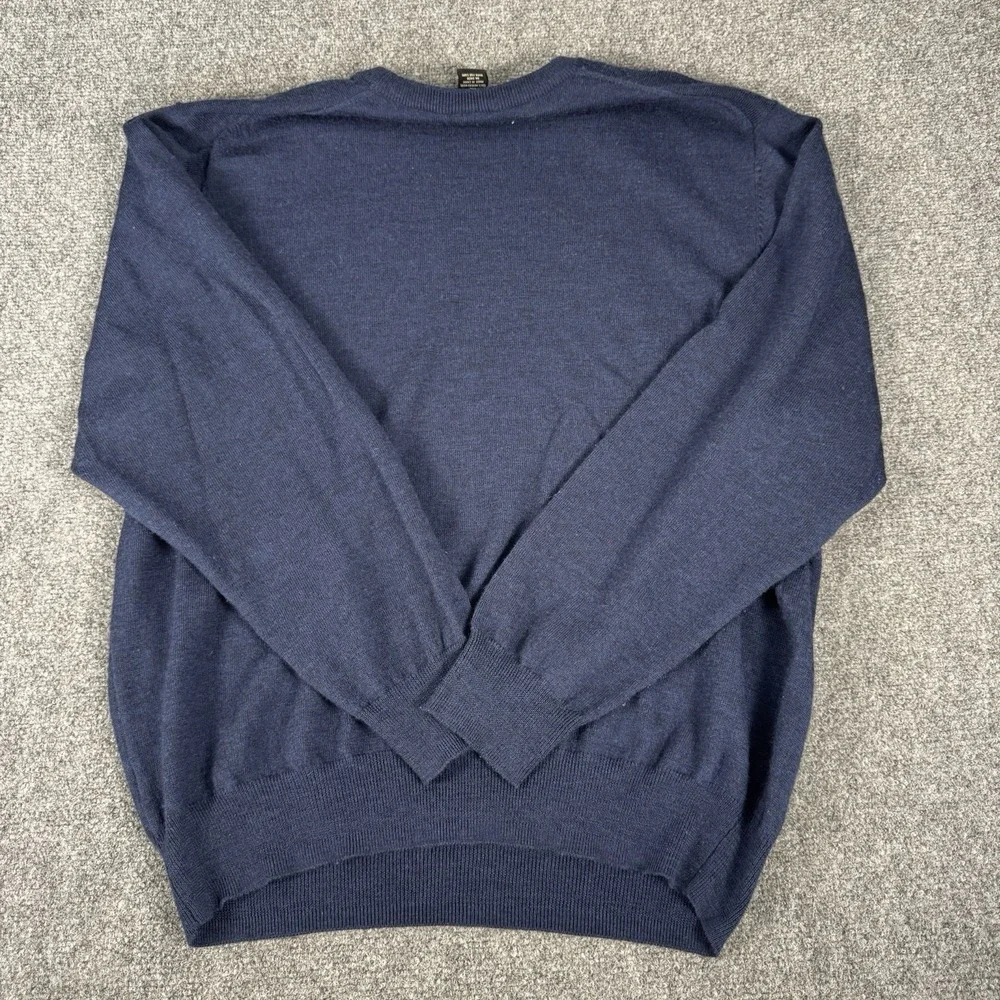 Jos A Bank Sweater‎ Mens XL Blue 100% Merino Wool Knit Pullover Long Sleeve